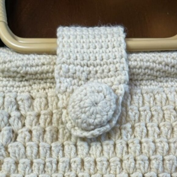 Vintage Handmade Macrame Crochet Lined Bag Purse - Picture 4 of 8